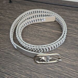 Nine West faux leather L Chain Link Belt with Silver Buckle, NWOT, XL